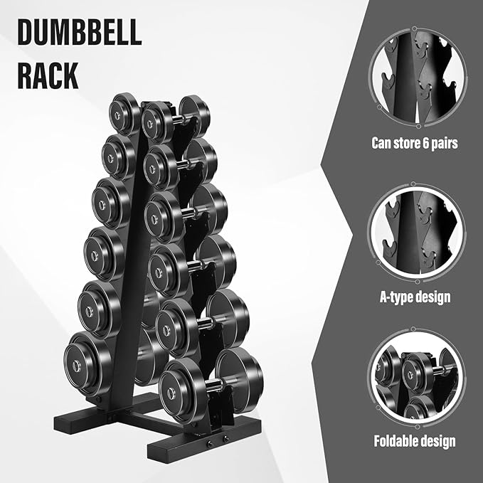 Weight Storage Racks,Heavy Duty A-Frame Dumbbell Stand | Tree Shape Home Workout Storage Organizer for Dumbbells, Store 6 Pairs of Dumbbells