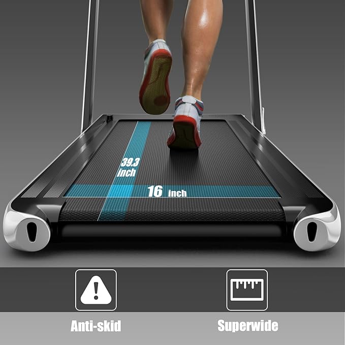 Goplus 2 in 1 Folding Treadmill, 2.25HP Superfit Under Desk Electric Treadmill, Installation-Free with Remote Control, APP Control and LED Display, Walking Jogging for Home Office