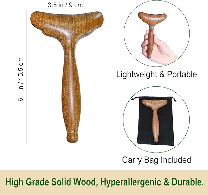 Lymphatic Drainage Massager, Wooden Massage Tools, Body Gua Sha Paddle. Wood Lymphatic Drainage Tool for Maderoterapy Muscle Release Pain Relief Trigger Point Deep Tissue Anti-cellulite 6.1×3.5”