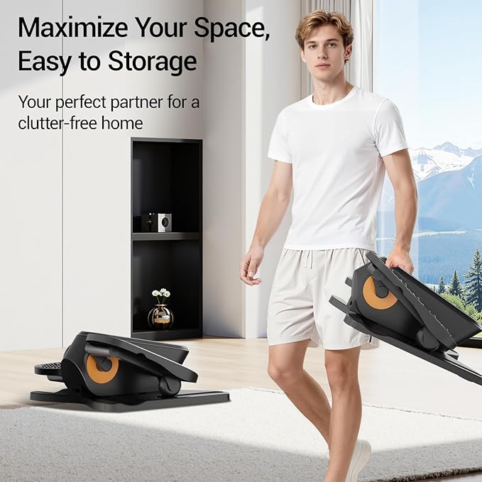 Under Desk Elliptical Machine, Electric Seated Pedal Exerciser, Mini Elliptical Leg Exerciser with Remoter, 12 Level Speeds, Forward & Reverse Direction, Manual & Auto Mode for Home Office