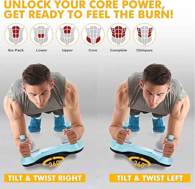 Plank Board, Core Trainer Balance Board, Pure Plank Board with Handles, Full-Body Workout, Home Fitness Equipment for Core Strength