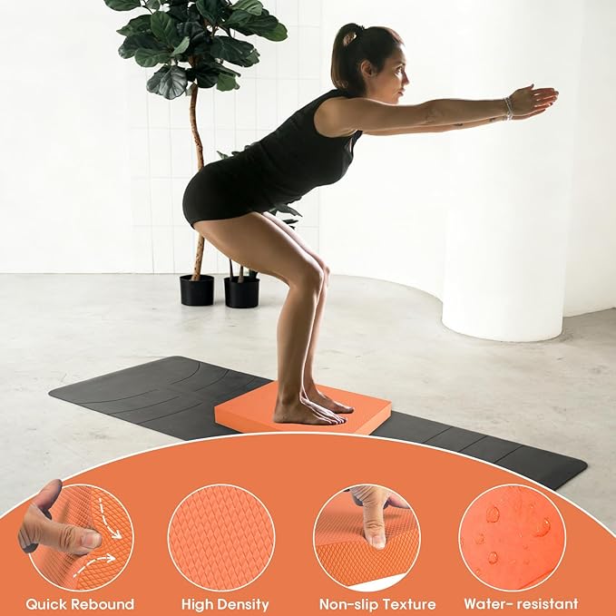 Balance Pad – Stability Trainer for Balance, Stretching, Physical Therapy, Exercise, Mobility, Rehabilitation and Core Training Non-Slip Closed Cell Foam Premium Balance Pad Knee Pad