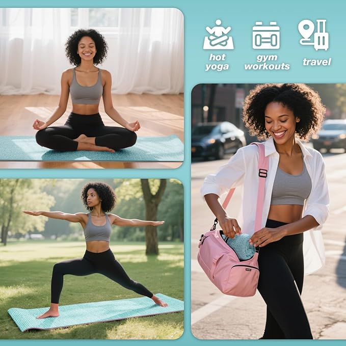 Hot Yoga Towel,Microfiber Yoga Mat Towels Non Slip for Hot Yoga Absorbent Microfiber Sweat Anti-Slip Cover,Bikram,Pilates,Exercise,Fitness 24 inch X 72 inch Blue Green 2 Pack