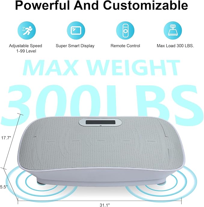 Beaunicorn Vibration Plate, Exercise Equipment Full Body,10-Frequency Weight Los& Vibration Plate for Lymphatic Drainage Machine for Unisex