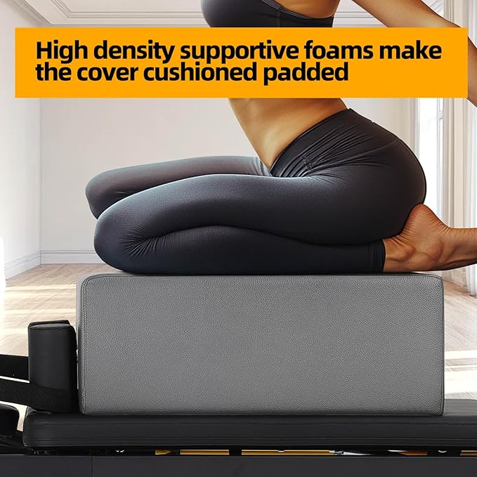 Dollate Pilates Reformer Sit Box, Pilates Sitting Box for Home Workout and Gym, Pilates Exercise Accessories for Exercise Strength, Balance and Pilates, Grey