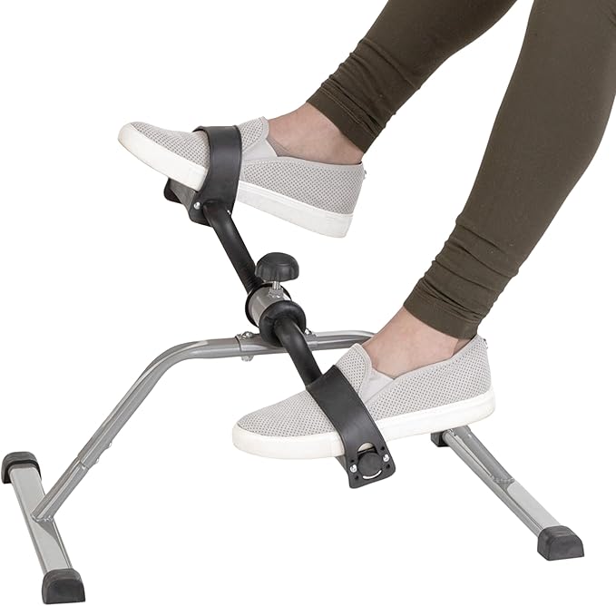 Under Desk Exercise Bike Pedal Exerciser – Mini Stationary Cycle with Adjustable Resistance, Calorie Tracker & Foldable Design – Compact Pedal Machine for Home, Office, or Physical Therapy by Wakeman