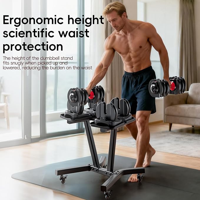 Adjustable Dumbbell Rack Stand Only,Strength Training Weight Rack Stand,Dumbbell Storage Rack,Weight Rack for Home Gym Dumbbells,Dumbell Holder With Wheels