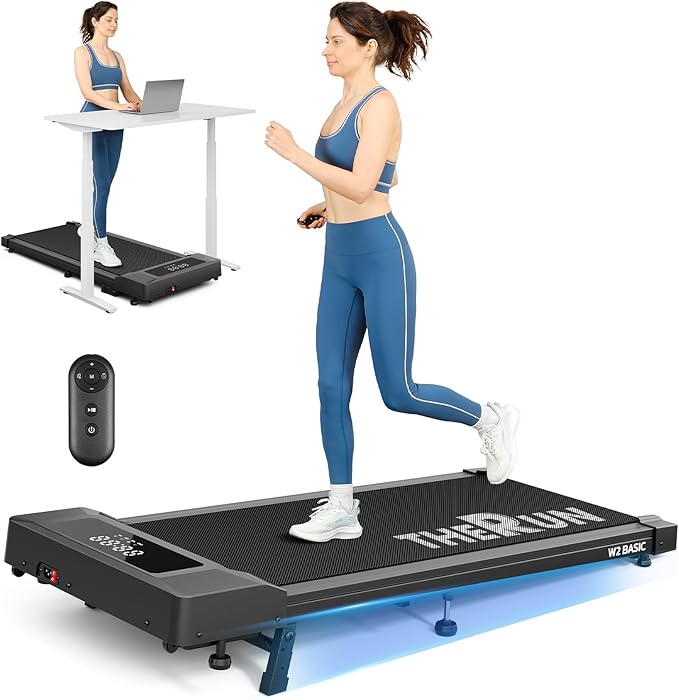 THERUN 10% Walking Pad with Auto Incline, Walking Pad for Home and Office, 2.5 HP Brushless Core Portable Under Desk App Walking Pad with Remote Control and LED Display