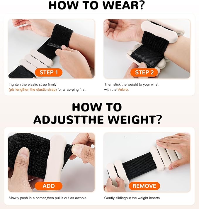 Wrist Ankle Weights for Women Men, Leg Arm Wrist Weights Bangles 1lb*2 2lb*2 Wearable Weights Pilates Weighted Bracelet for Strength Training Walking Swimming Yoga Physical Therapy