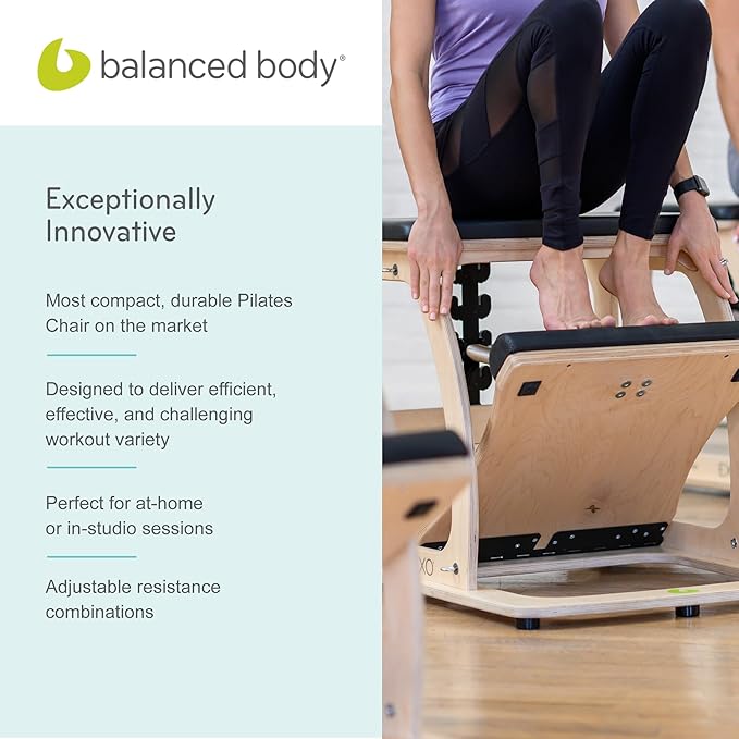 Balanced Body EXO Chair, Pilates Chair Exercise Equipment for Full-Body Workout, Pilates Resistance-Workout Equipment for Home Gym or Studio