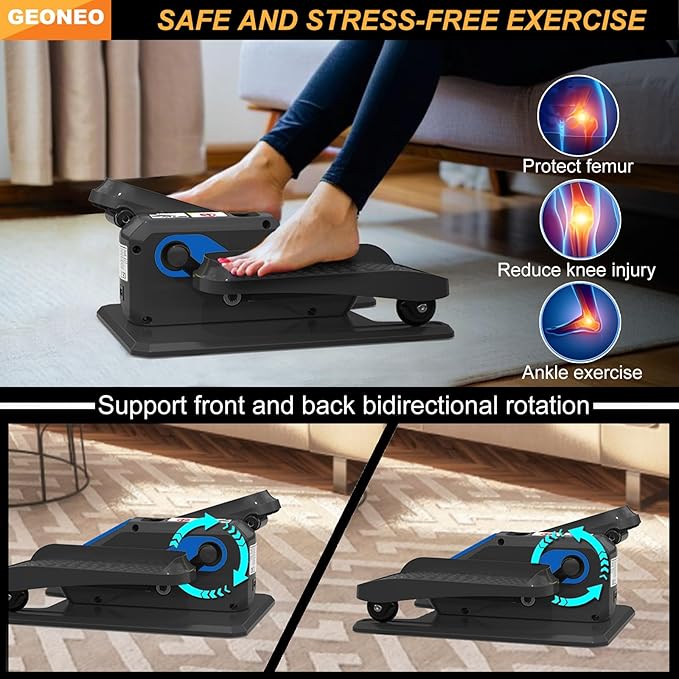 Under Desk Elliptical Machine, Electric Elliptical Exerciser for Senior, Quiet & Small Electric Seated Pedal Exerciser for Home with Display Monitor, Remote Control & 12 Adjustable Speeds