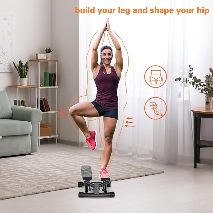 Mini Stepper Exercise Machine, Hydraulic Home Stepper Exercise Machine,300 LB Weight Black, Step Machine for Exercise at Home,2 MM Thickness Stepping Machine for Exercise at Home