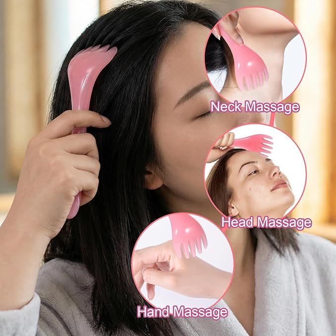 4 Pack Head Massager Scalp Comb Resin Scalp Stress Relax Tool Gua Sha Five Claw Massage Tool Portable Scalps Stress Relax Tools Manual Hair Scalps Massager for Father's Day Mother's Day Birthday Gifts
