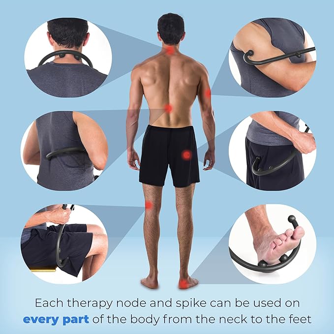 Massage Trigger Point Cane, Body Deep Tissue, Handheld Back, Neck, Shoulder, Leg and Feet Massager Rod, Muscle Release Tool Self Massage Hook Cane for Women & Men, Black