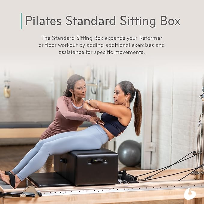 Balanced Body Standard Sitting Box for Pilates Reformer, Pilates Equipment for Home Workouts and Professional Studio Use