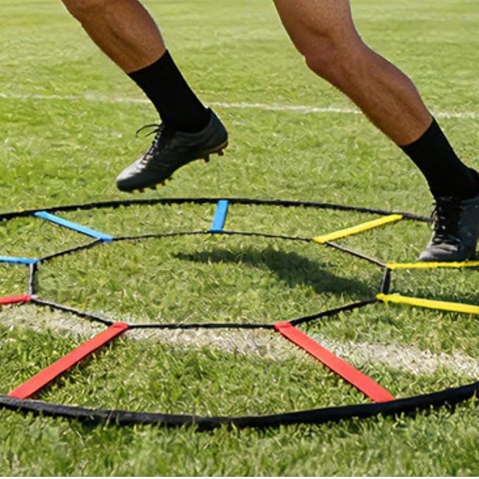 Agility Ladder Portable Speed Ladder Soccer Training Ladder Footwork Ladder with Foldable Design for Endurance and Balance Suitable for Soccer Fitness