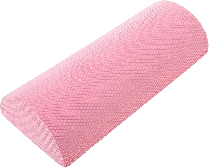 Versatile Yoga Roller Half- Tool Lightweight Foam Roller for Back and Lumbar Massage Training Posture Improvement Sakura Pink 30x6.3cm