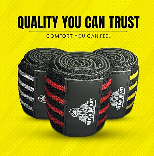 Elbow Wraps for Weightlifting (Pair), Stretchable & Breathable 41" Elbow Compression Strap, Weightlifting Straps for Bench Press, Supports Powerlifting, Pressing, Elbow Straps for Gym Accessories for Men (Yellow)
