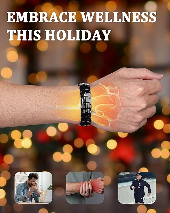 MagEnergy Mens Copper Magnetic Bracelets, 99.9% Pure Copper Bracelet with Double-Row Strength Magnets, Adjustable Jewelry with Sizing Tool