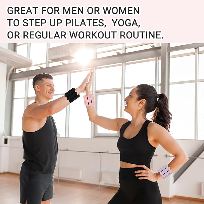 Wrist Ankle Weights for Women Men, Leg Arm Wrist Weights Bangles 1lb*2 2lb*2 Wearable Weights Pilates Weighted Bracelet for Strength Training Walking Swimming Yoga Physical Therapy