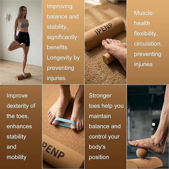 Balance Board,Solemate Foot Balance Cork Premium Cork Foot Strengthener for Balance Stability, Improve Foot Function, Enhance Mobility, Unique Design for Enhanced Foot Strength Prevent Falls