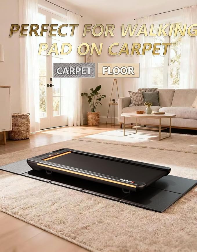 63"x30" Walking Pad Mat for Carpet Floors,Under Bike Treadmill Mat for Hardwood Floor Protection,0.24" Thick Exercise Equipment Matt Compatible with Peloton Matt Stationary Exercise Bike Trainer Pad