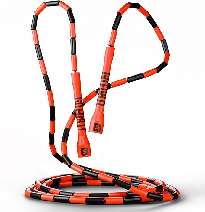 Sportbit Elite Beaded Jump Rope – Adjustable for Kids & Adults, Durable Fitness Skipping Rope for Cardio, Gym, Home & Outdoor Workouts