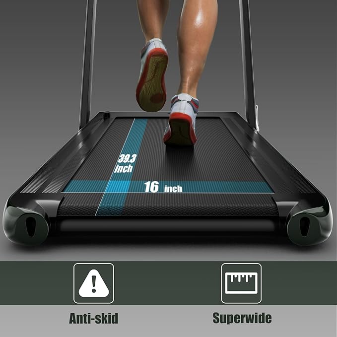 Goplus 2 in 1 Folding Treadmill, 2.25HP Superfit Under Desk Electric Treadmill, Installation-Free with Remote Control, APP Control and LED Display, Walking Jogging for Home Office