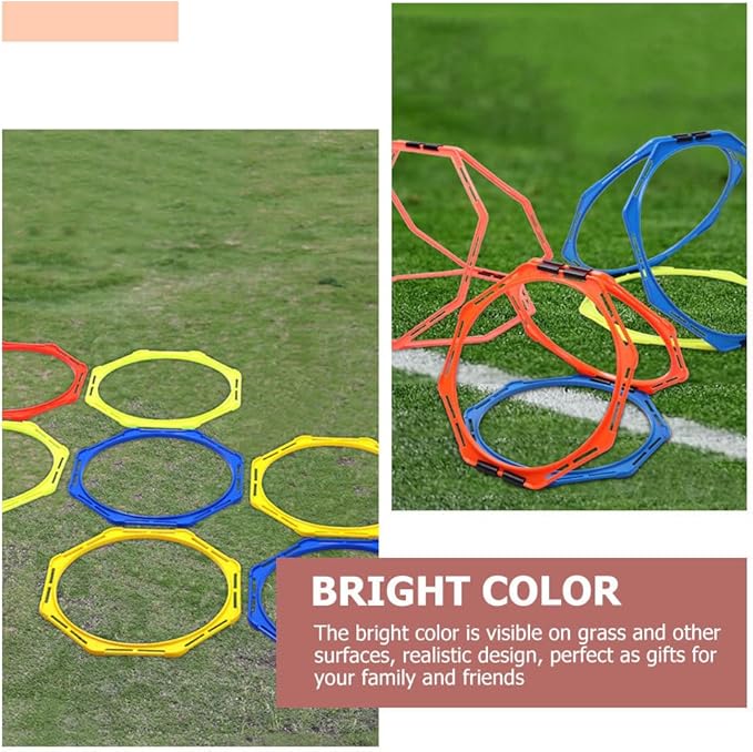 Sosoport 4pcs Speed and Agility Training Rings - Reusable Plastic Octagon Agility Rings Training Equipment Footwork Ladder for Basketball Soccer Football?40cm