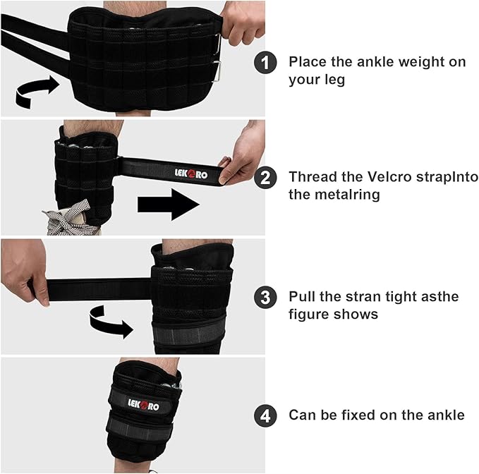 Ankle Weights Wrist Weights for Men Women, 1 Pair Adjustable Removable Steel Weighted Plates Arm Leg Weights for Walking Running Pilates, Fitness Weights