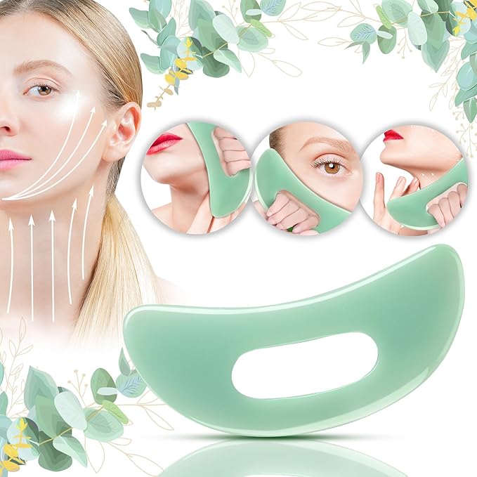 BBTO Gua Sha Massage Tool with Handle Resin Massage Tools Lymphatic Drainage Massager Body Shaping Gua Sha Tools for Full Body Men Women Birthday Festival Holiday Present (Light Green)