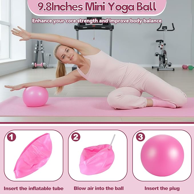 19 Pack Pilates Ring Set for Womem, Home Workout Equipment with 12 inch Magic Circle Pilates Ring and Ball Set, 5 Resistance Bands, Magic Circle, Grip Socks & Accessories for Full Body Toning