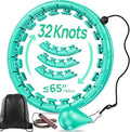 Weighted Exercise Hoop Plus Size, 32 Detachable Knots for Adults & Beginners, 2 in 1 Abdomen Fitness Massage Non Fall Smart Hooola Hoop with Auto Spinning Ball
