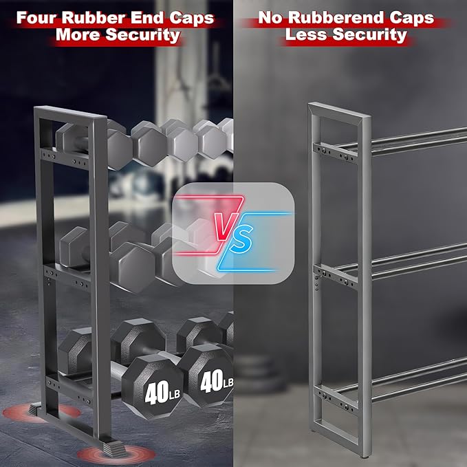 Dumbbell Rack, 2-Tier | 3-Tier Weight Rack for Home Gym, 300LB | 450LB Adjustable Dumbbell Rack Stand Only Weight Storage Rack Gym Organizer