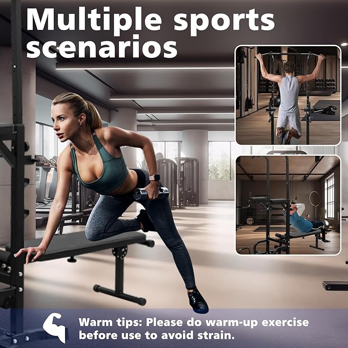 Dip Station Strength Training Dip Stands Station with Connecting Rod and Padded Handles for Home Gym & Fitness Training