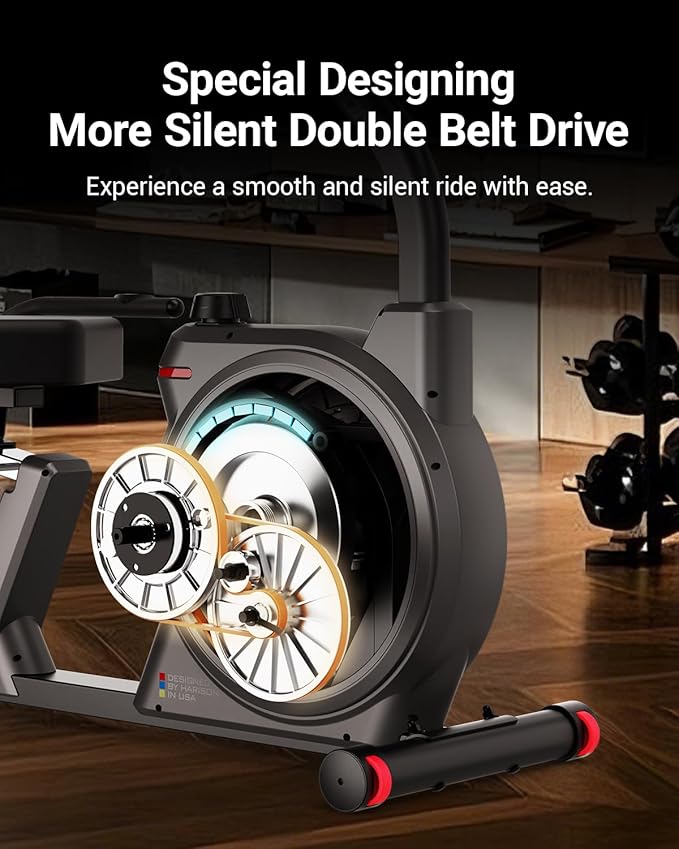 HARISON Exercise Bike 400 lbs Capacity, Easy Assembly Magnetic Recumbent bike for Adult and Seniors with Arm Exerciser , Recumbent Stationary bike for Home, 2 in 1 LCD Monitor and Tablet Holder (Same-day Shipping service）