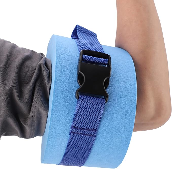 Swimming Ankle Bands, Set of 2 Foam Swim Aquatic Cuffs, Water Aerobics Float Ring, Blue Ankles Arms Belts with Quick Release Buckle for Swim Fitness Training