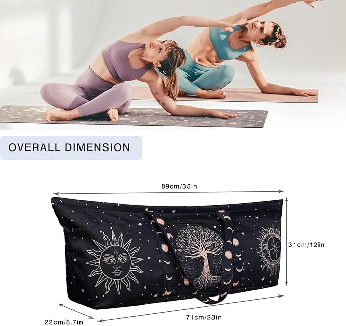 Yoga Mat Bag Yoga Mat Carrier with Shoes Compartment & Wet Pocket Pilates Bag with Zipper Pockets & Yoga Mat Holder Strap Yoga Bags and Carriers Fits All Your Stuff