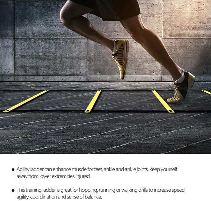 4m Agility Ladder Speed Ladder Training for Soccer, Speed, Football Fitness Feet Training Carry Bag Agility Equipment