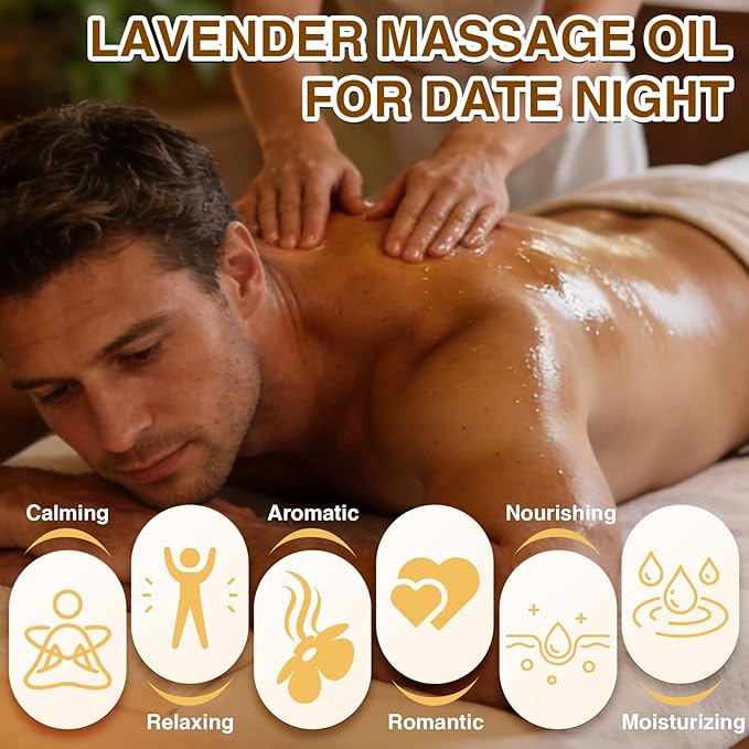 2 Pack Body Massage Oil for Massage Therapy, Sore Muscle Arnica Oil & Lavender Massage Oil for Pain Relief, Massage Relaxing Oil for Calming, Soothes Joints & Muscle, Spa Gift for Him Her