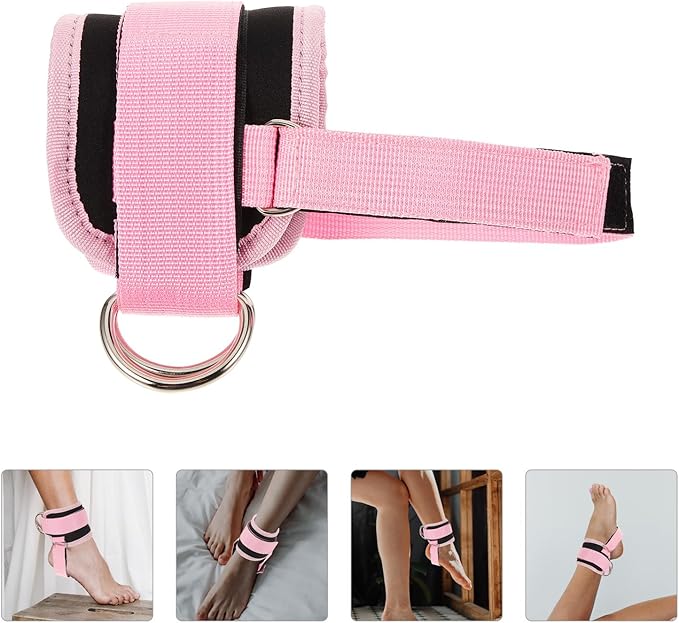SUPVOX Adjustable Ankle Workout Straps with Buckle, 2pcs Pink Resistance Leg Strength Training Wraps for Gym Cable Machine Attachments, Multi-Functional Fitness Equipment for Home and Gym