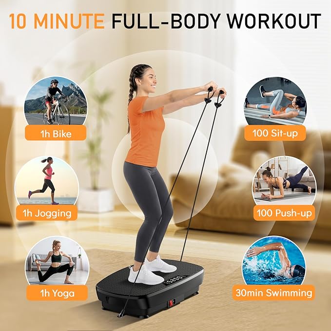 Vibration Plate Exercise Machine, 2026 Vibrating Fitness Platform for Lymphatic Drainage , 400 Lbs Capacity Vibrating Platform with Remote Control, Home Gym Workout Equipment for Women Men