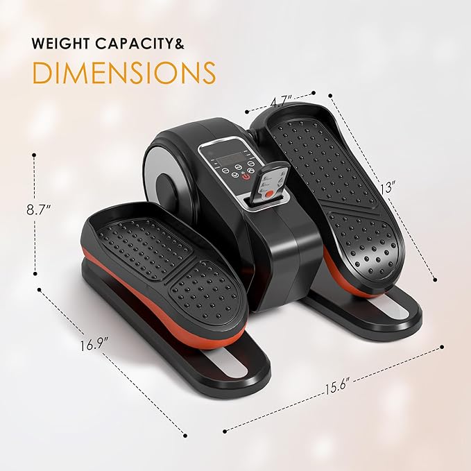 Under Desk Elliptical Machine for Seniors – Compact, Quiet & Portable Mini Leg Pedal Exerciser with Adjustable Speed and LED Display for Home and Office Workouts