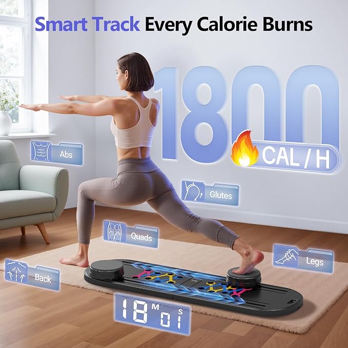2025 Updated Pilates Board, Portable Pilates Reformer Machine for Home Workout, Easy-to-Use Pilates Sliding Board for Full Body Toning, Lightweight Fitness Gear for Beginners & Busy Moms