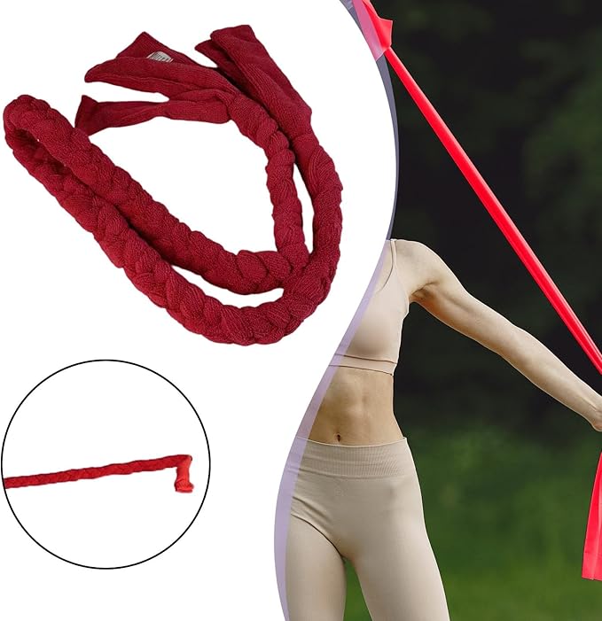 Pilates Rope Red for Women Soft Polyester 120 Cm Braided for Stretch Out for