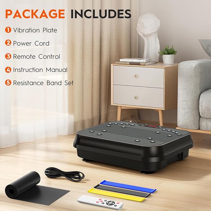 Vibration Plate Exercise Machine, Vibrating Plate for Lymphatic Drainage, 400 Lbs Capacity 250 Speed Levels Whole Body Fat Burner Weight Loss Shake Board, Vibrate Platform Machine