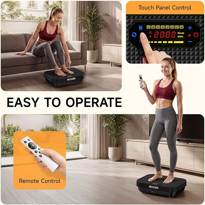 Vibration Plate Exercise Machine, 450lb Capacity Whole Body Vibrating Plate for Lymphatic Drainage, Shaker Board Platform for Weight Loss with Resistance Bands Bluetooth 120 Speeds