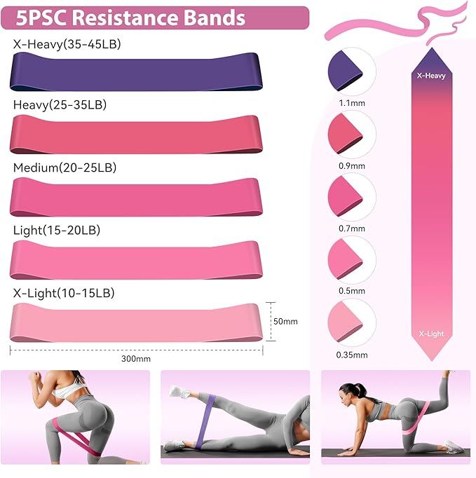 HASHMUST Pilates Ring Kit 12 PCS for Women, Home Workout Equipment with Magic Circle, Mini Exercise Ball, Resistance Bands, Massage Lacrosse, Yoga Strap, Full-Body Fitness Set for Toning & Gift