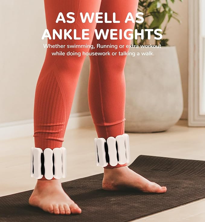 Wrist Ankle Weights for Women Men, Leg Arm Wrist Weights Bangles 1lb*2 2lb*2 Wearable Weights Pilates Weighted Bracelet for Strength Training Walking Swimming Yoga Physical Therapy