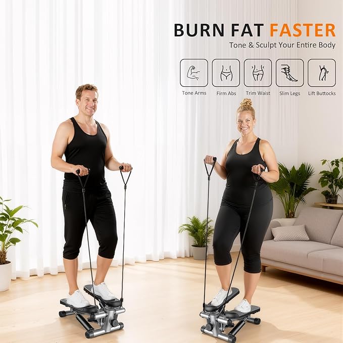 AidolyMini Stepper Machine for Indoor Fitness, Portable Home Gym Stepper for Full Body Workout, 300LBS Capacity